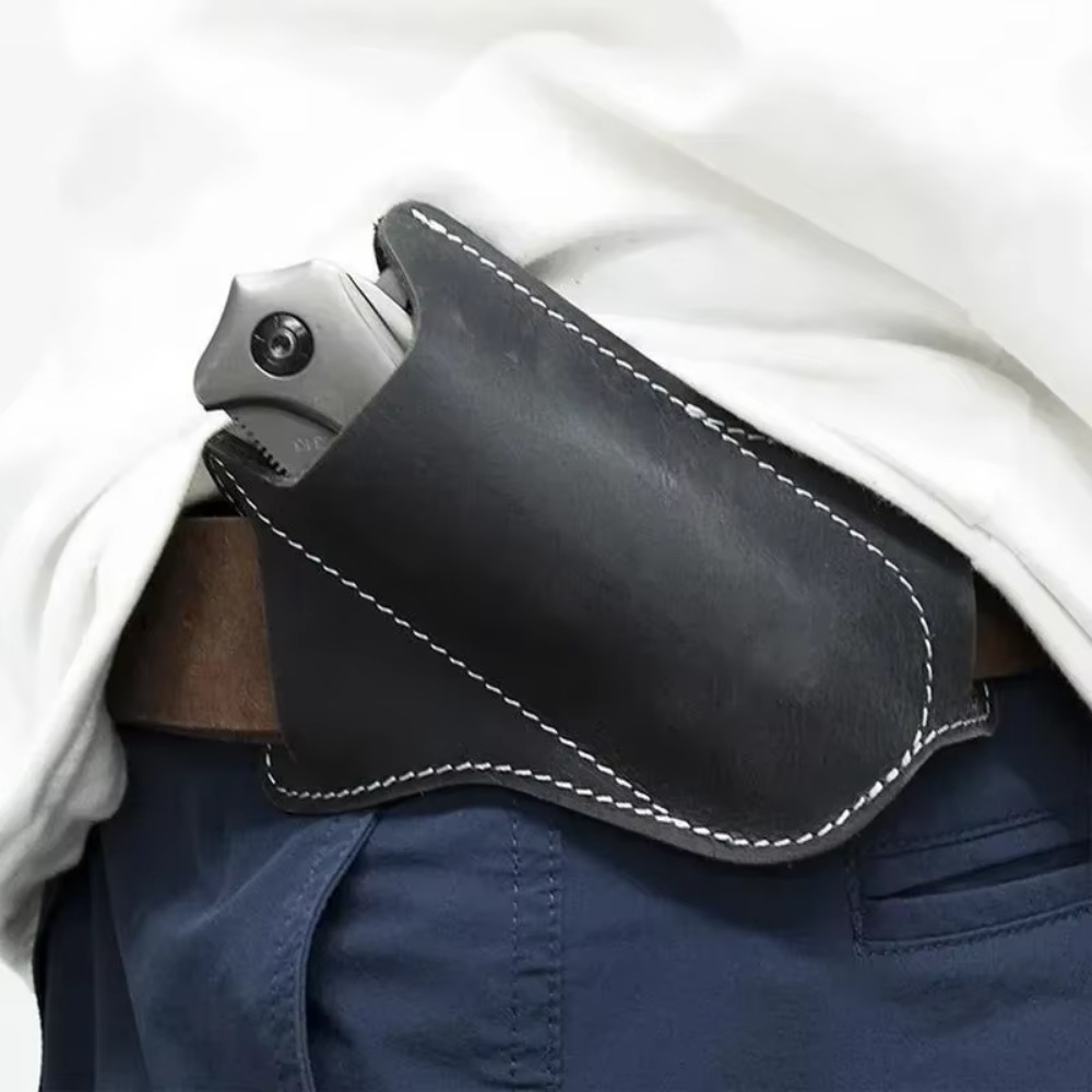 Edc Carry Belt Leather - Tempat Klip Sabuk EDC Selubung Pisau