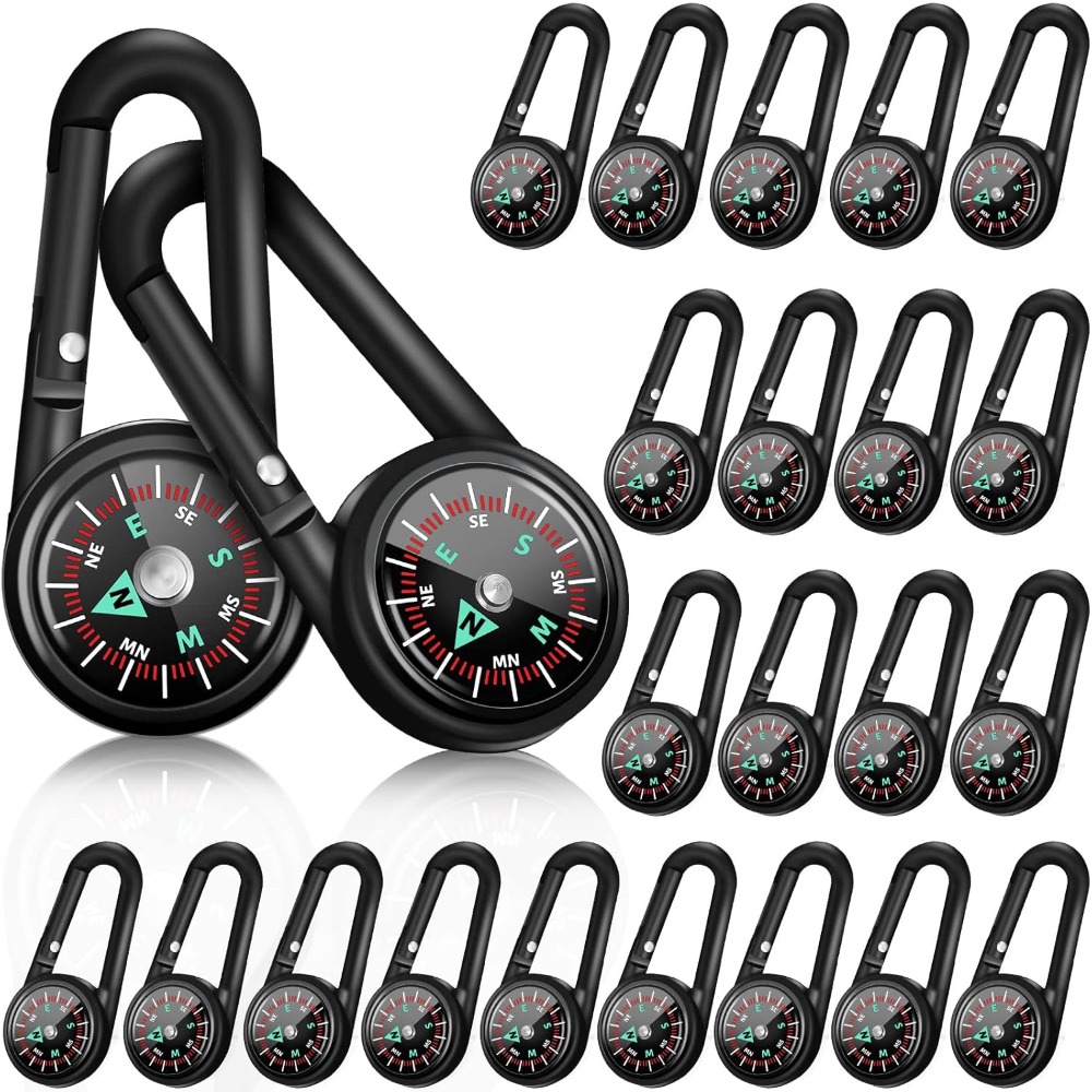 Compass Keychain Mini - 6-50 Buah Gantungan Kunci Kompas Magnetik