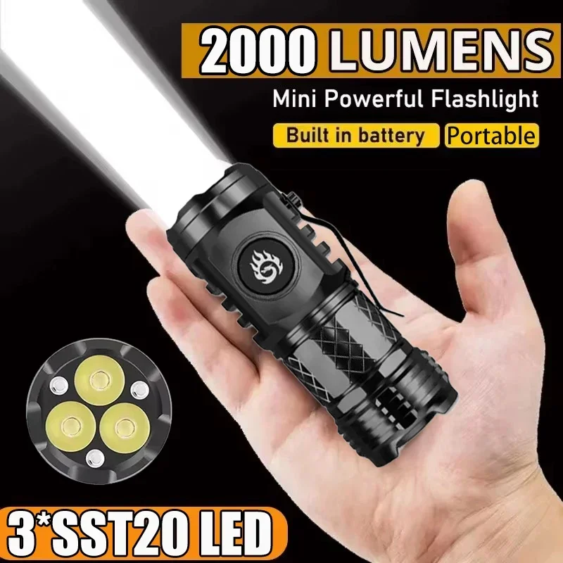Keychain Flashlight - Senter Taktis Daya Tinggi 3LED Mini