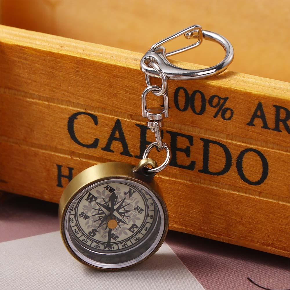 Alat Navigasi Warna Emas Gantu - Compass Keychain Mini ulasan dan harga