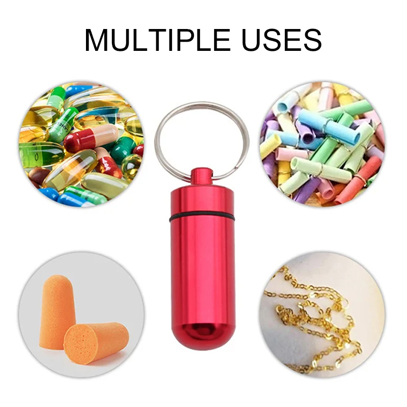 1/5 Buah Gantungan Kunci Kotak - Edc Pill Carry ulasan dan harga