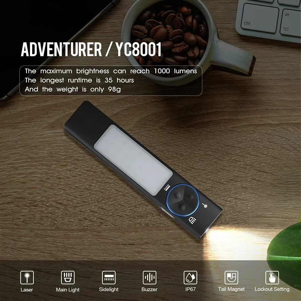 YC8001 1000LM Senter Mini EDC, - Keychain Flashlight ulasan dan harga