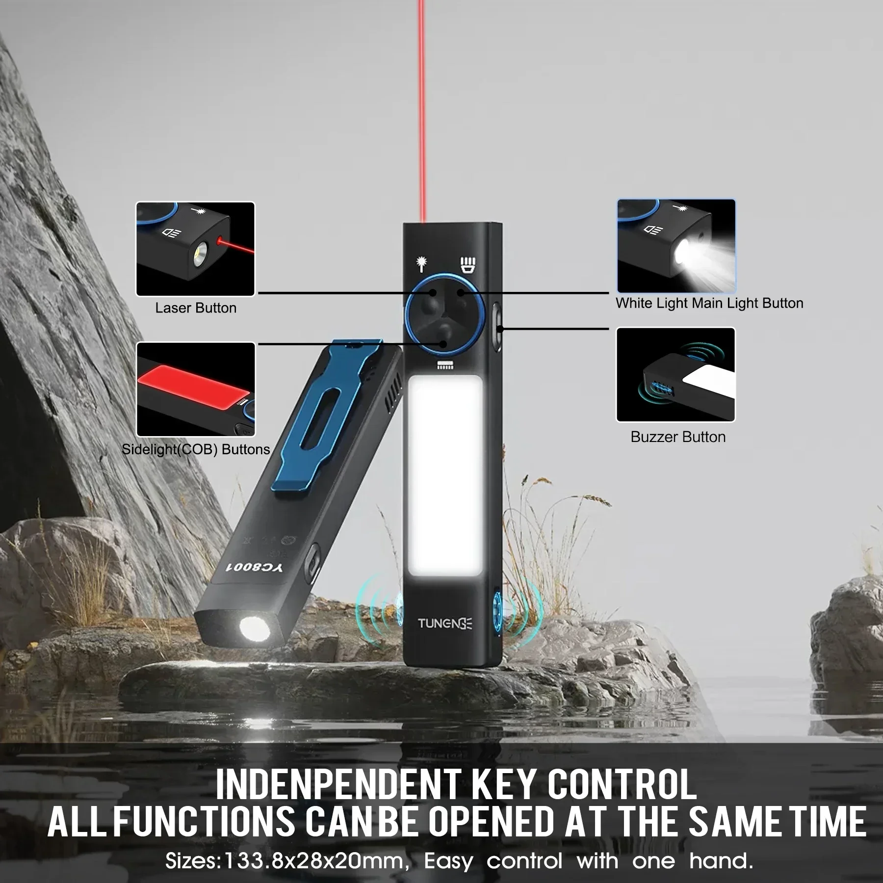 YC8001 1000LM Senter Mini EDC, - Keychain Flashlight ulasan dan harga