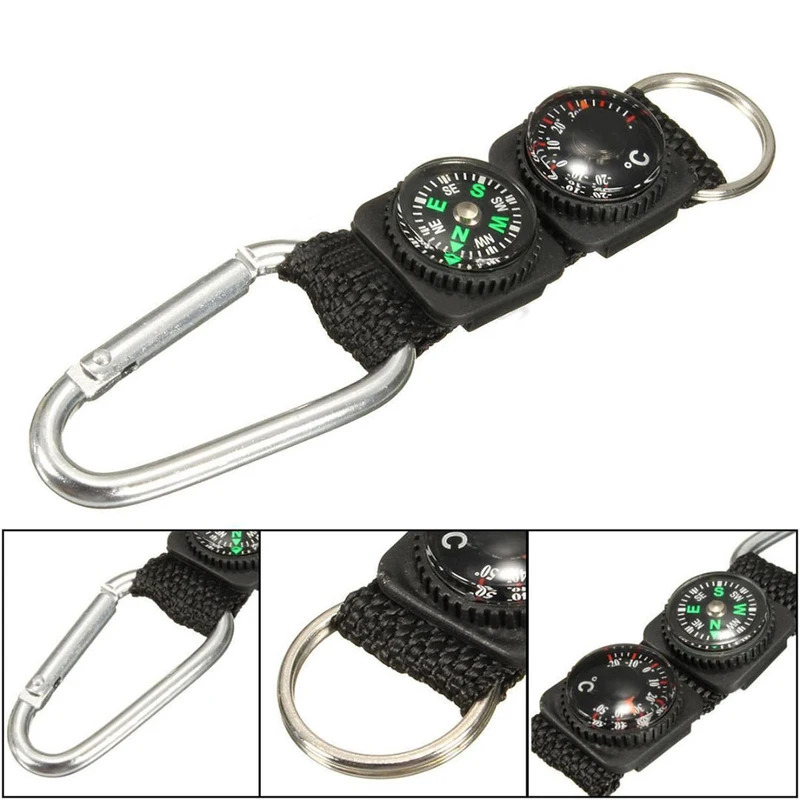 1 Buah Karabiner Mini Hiking M - Compass Keychain Mini ulasan dan harga
