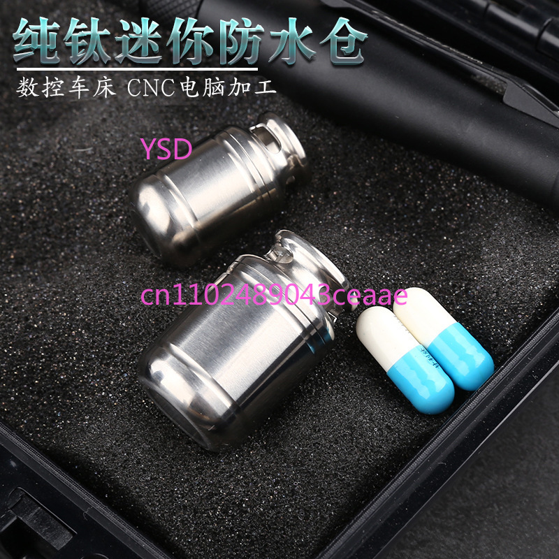 Wadah Pil Mini Titanium Tahan  - Edc Pill Carry ulasan dan harga