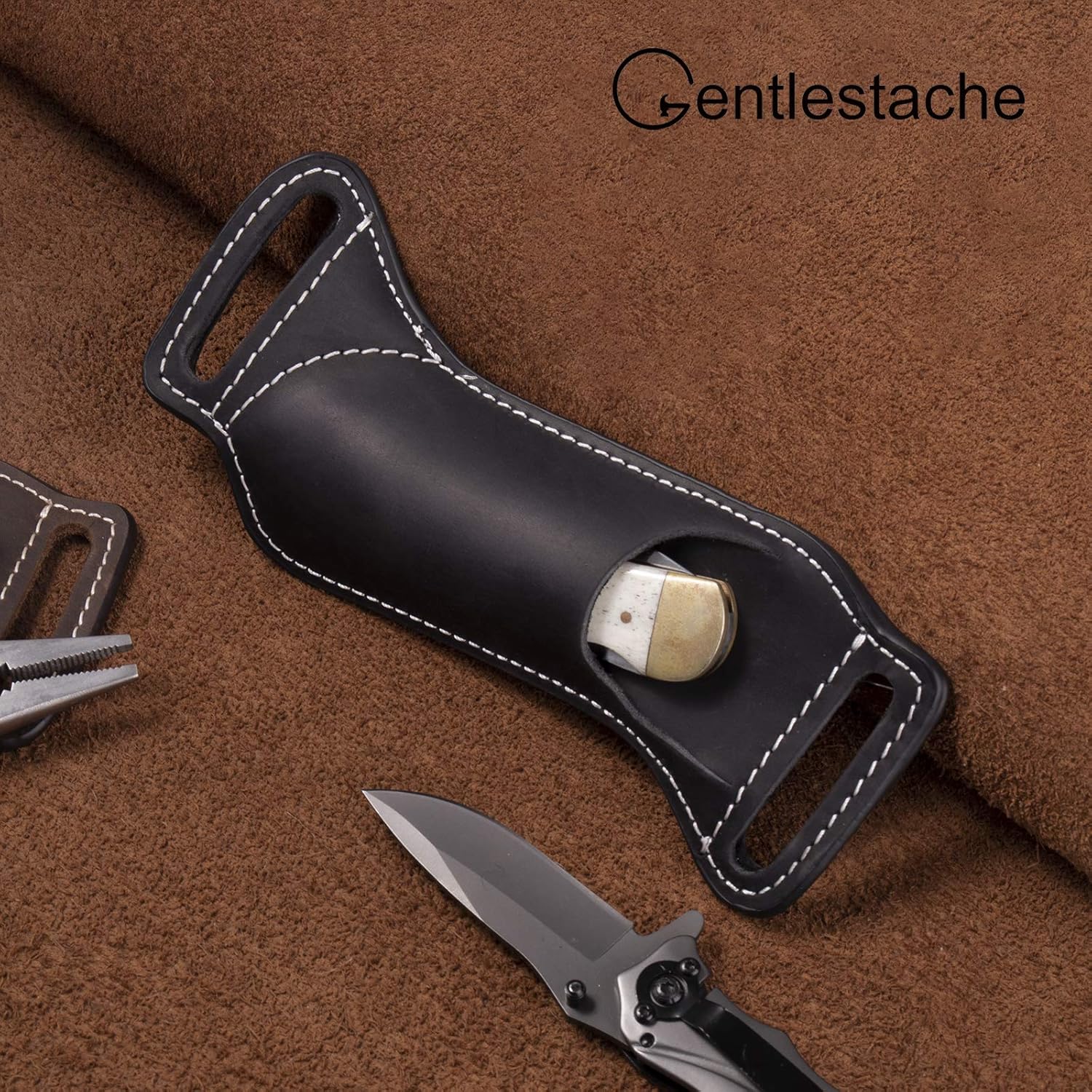 Sarung Pisau Lipat 5 Inci, Kan - Edc Carry Belt Leather ulasan dan harga