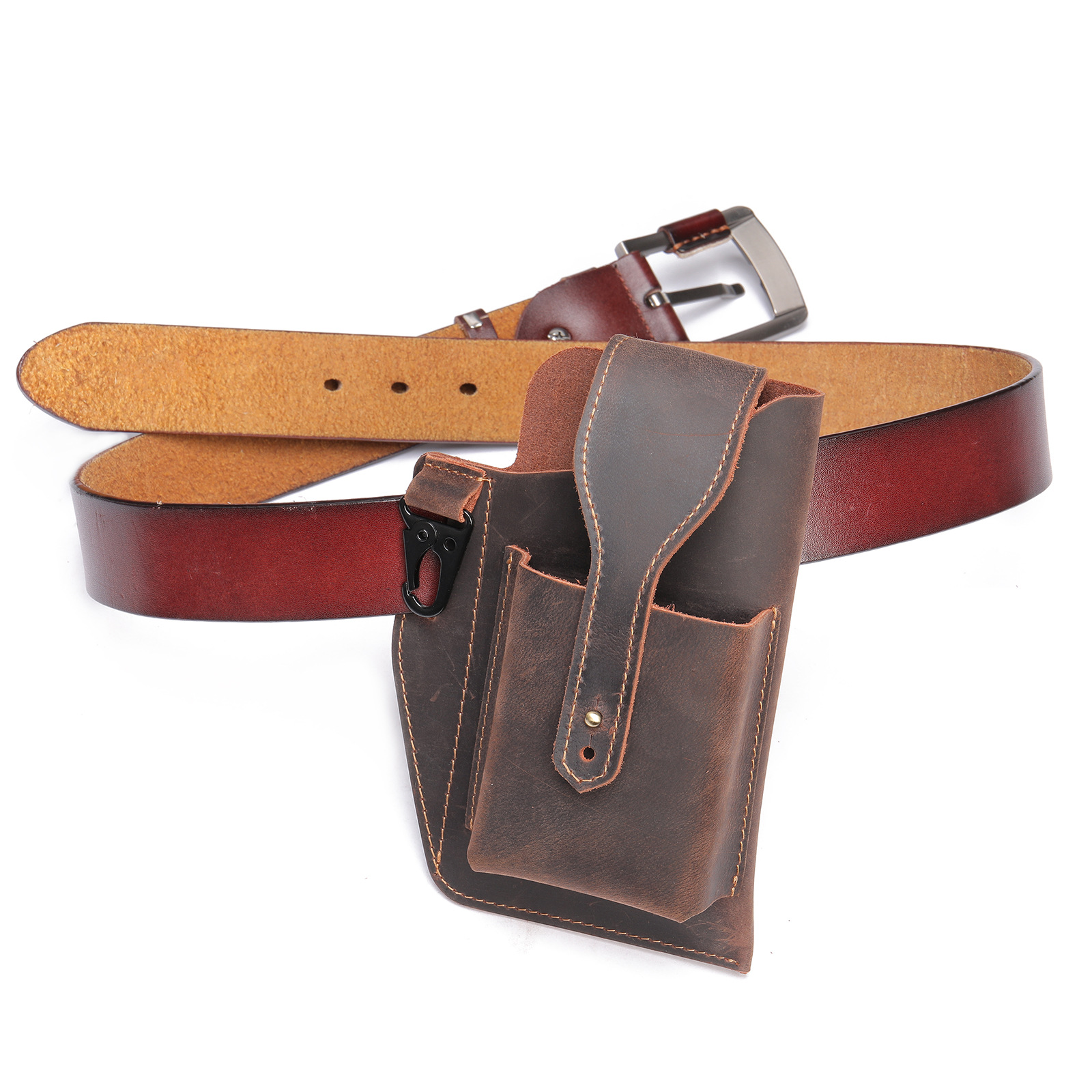Sarung Ponsel Kulit Crazy Hors - Edc Carry Belt Leather ulasan dan harga
