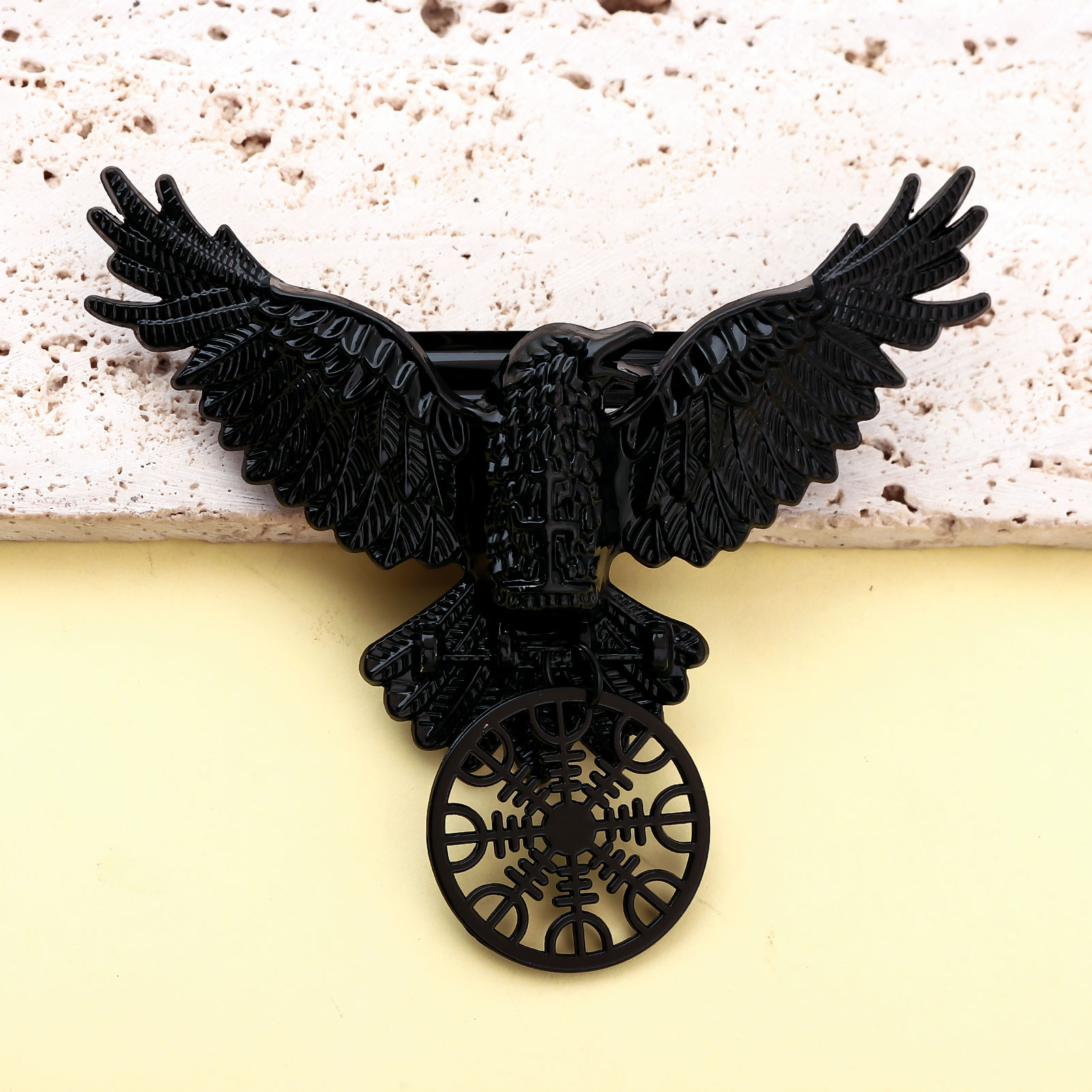 Vintage Viking Hitam Gagak Kal - Compass Keychain Mini ulasan dan harga