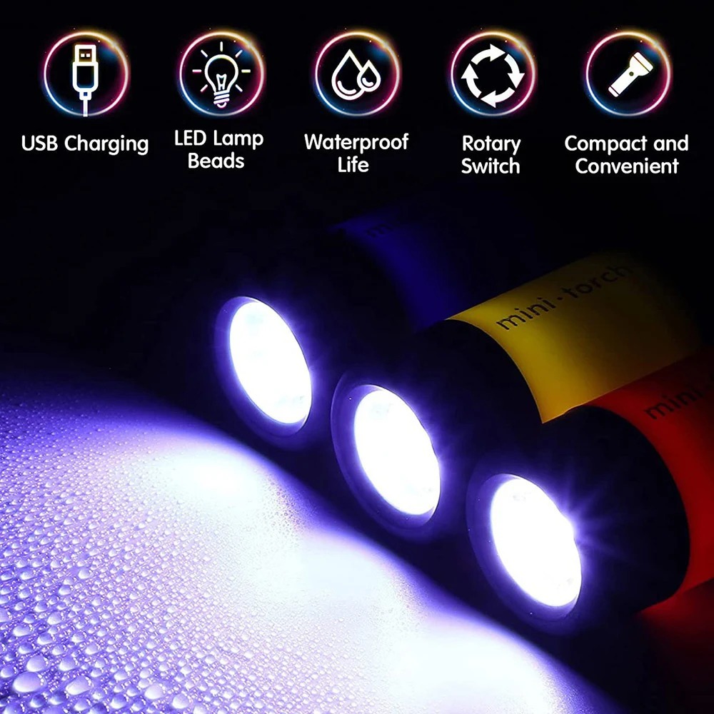 Senter Mini Camping Isi Ulang  - Keychain Flashlight ulasan dan harga