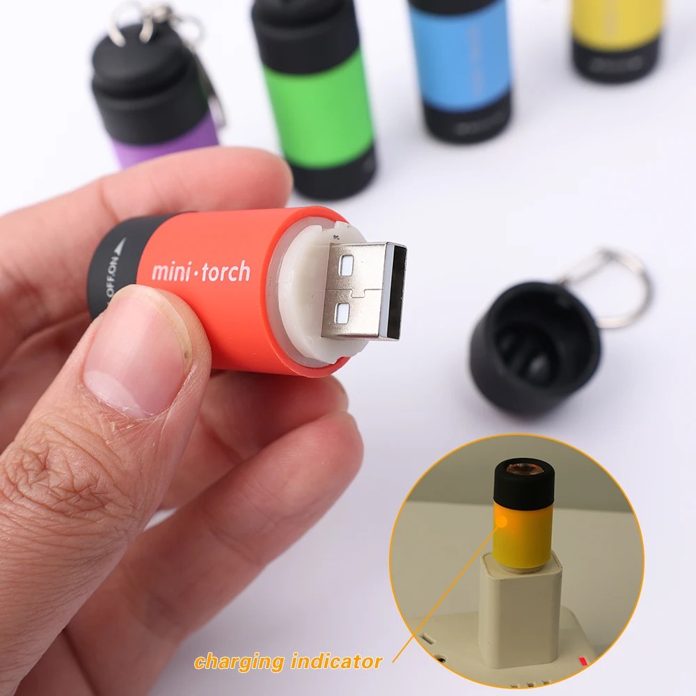 Senter Mini Camping Isi Ulang  - Keychain Flashlight ulasan dan harga