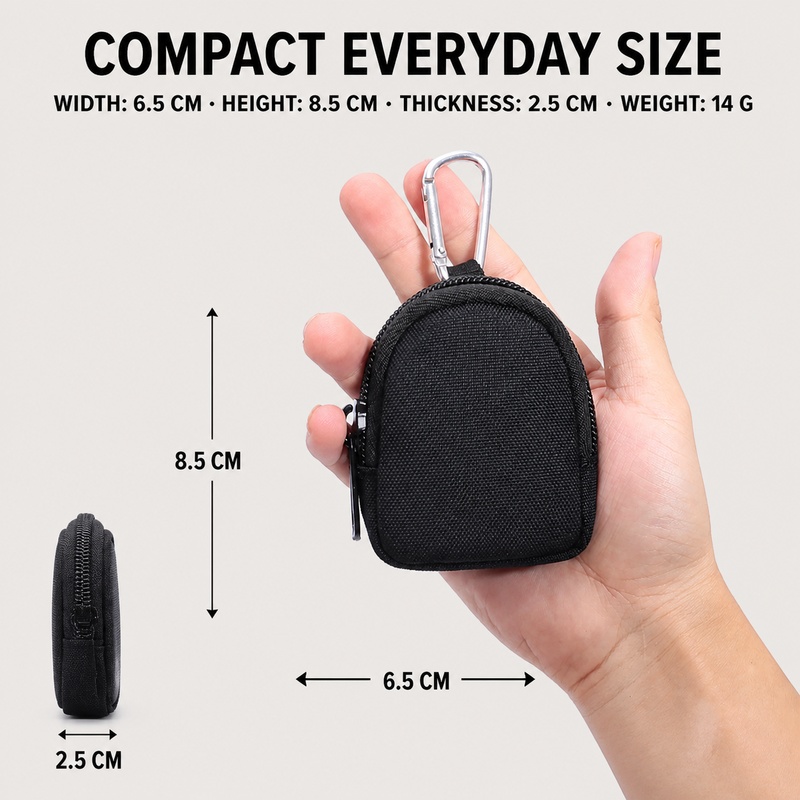 Dompet Koin Mini dengan Ritsle - Edc Carry Coins ulasan dan harga