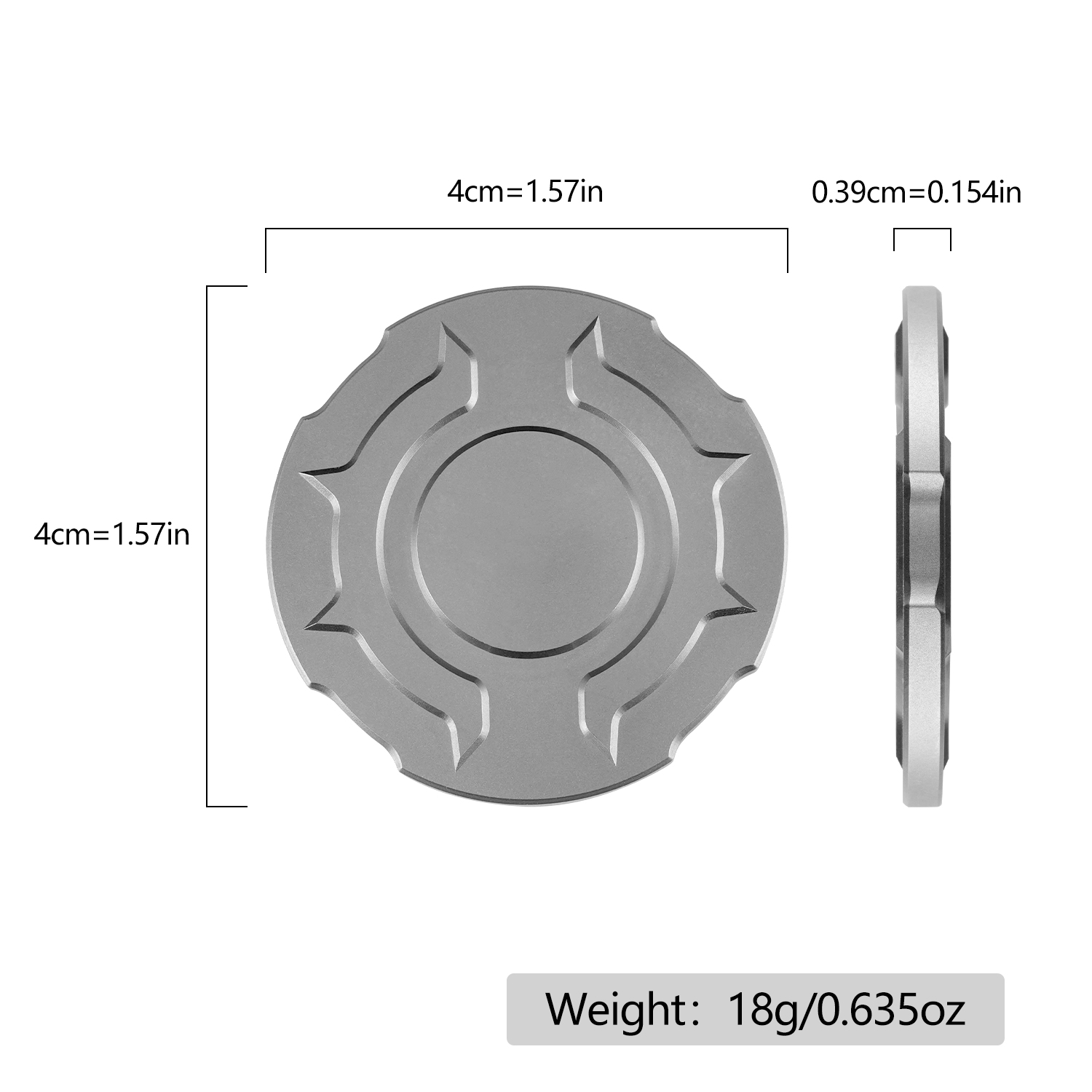 Chip Poker Paduan Titanium Fid - Edc Carry Coins ulasan dan harga